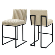 Modway Furniture Modern Indulge Channel Tufted Fabric Counter Stools - Set of 2 - EEI-5741