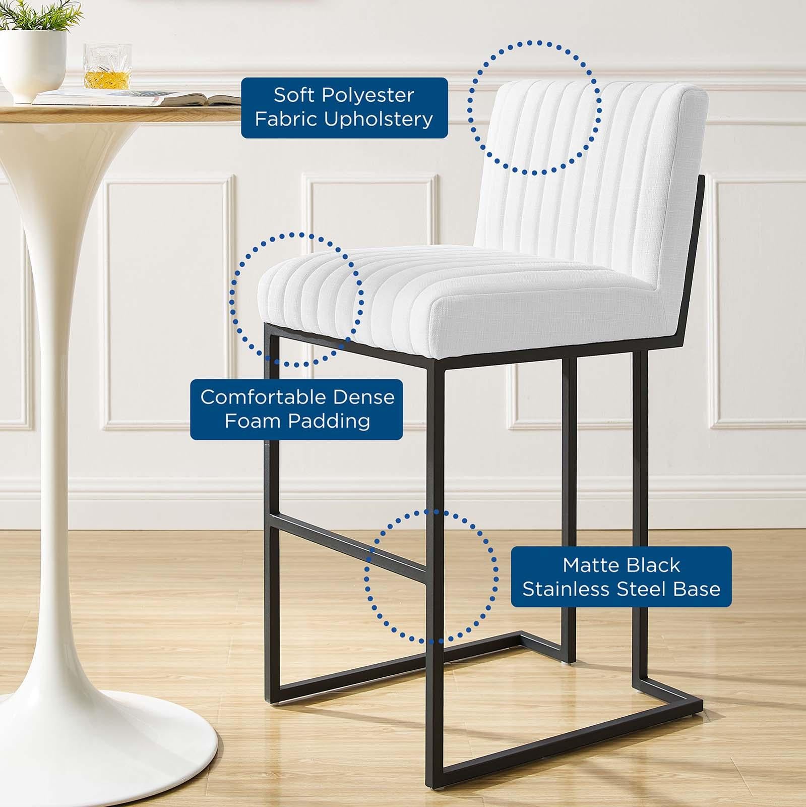 Modway Furniture Modern Indulge Channel Tufted Fabric Bar Stools - EEI-5742