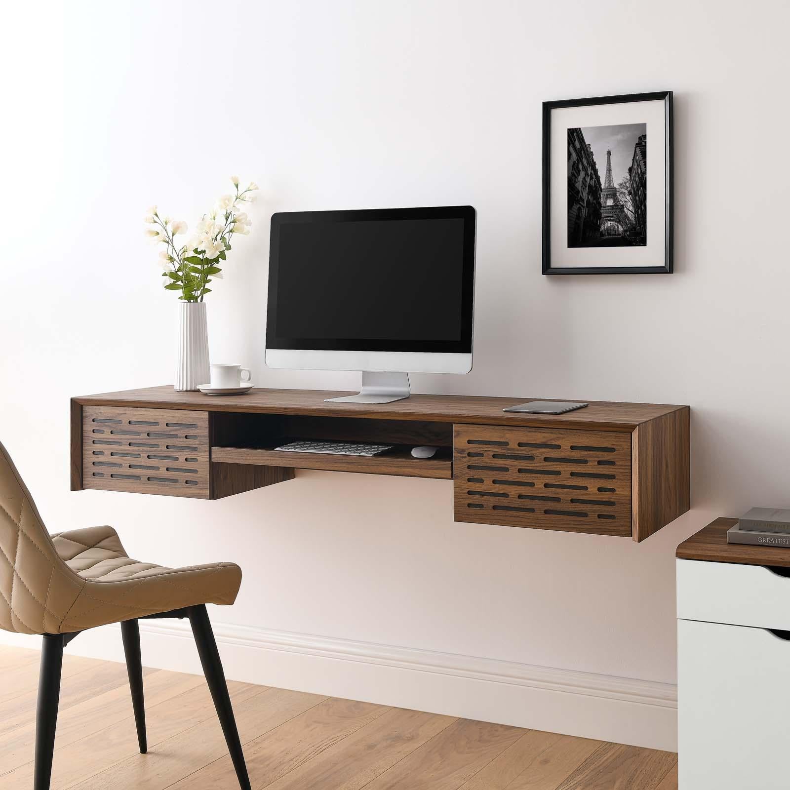Modway Furniture Modern Merit 60" Wall Mount Wood Office Desk - EEI-5744