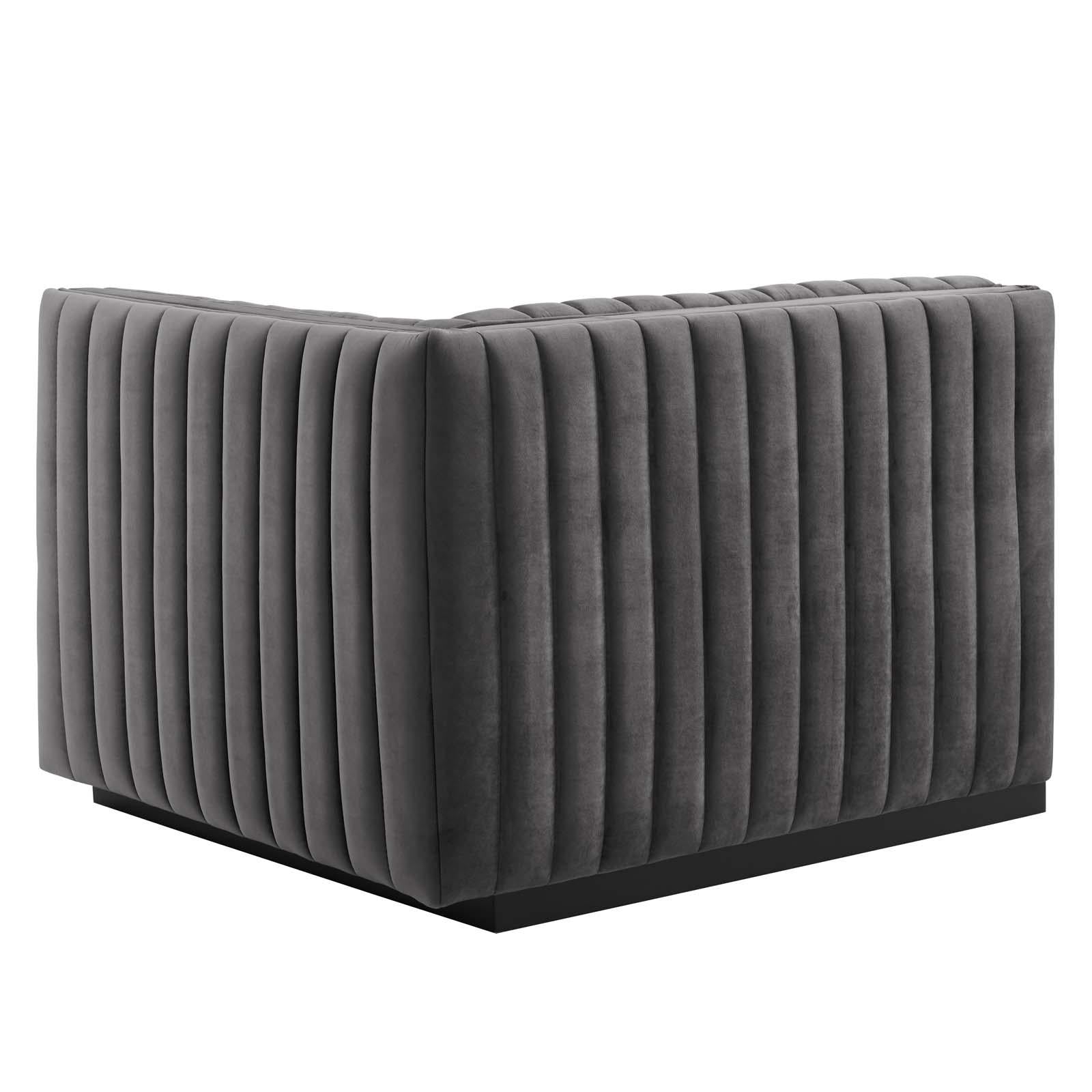 Modway Furniture Modern Conjure Channel Tufted Performance Velvet 4-Piece Sectional - EEI-5766