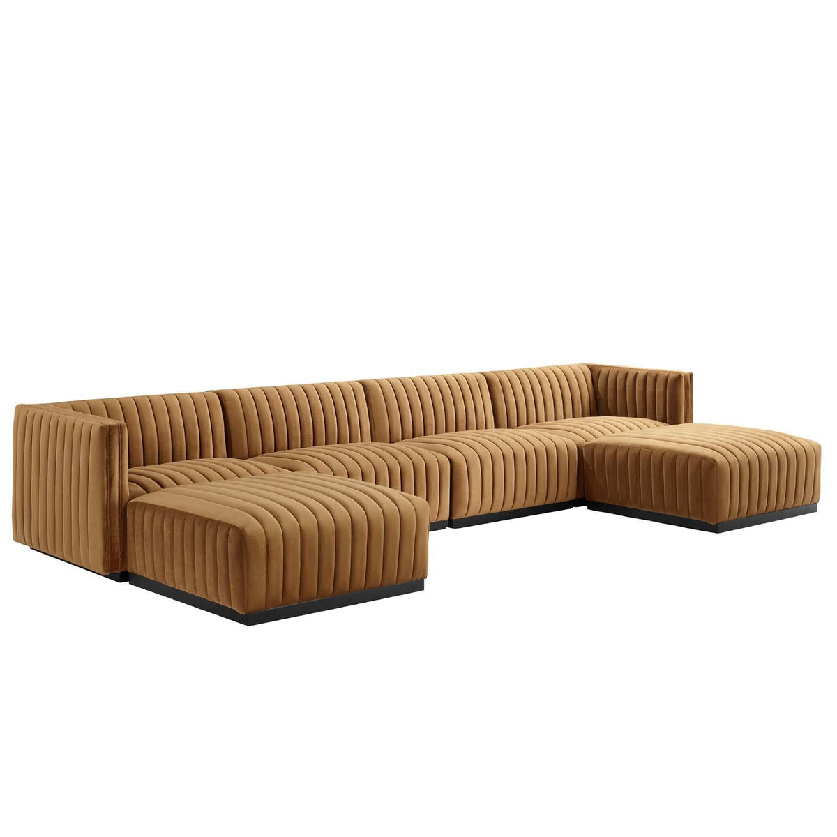 Modway Furniture Modern Conjure Channel Tufted Performance Velvet 6-Piece Sectional - EEI-5768