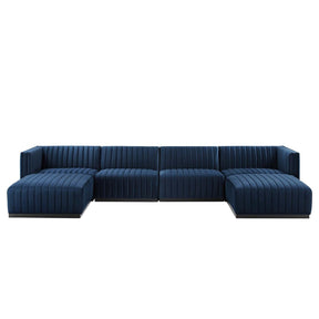Modway Furniture Modern Conjure Channel Tufted Performance Velvet 6-Piece Sectional - EEI-5768