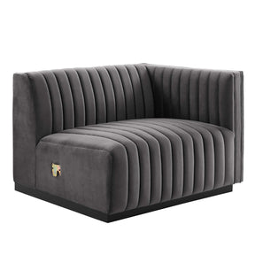 Modway Furniture Modern Conjure Channel Tufted Performance Velvet 4-Piece Sectional - EEI-5769