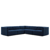 Modway Furniture Modern Conjure Channel Tufted Performance Velvet 5-Piece Sectional - EEI-5771
