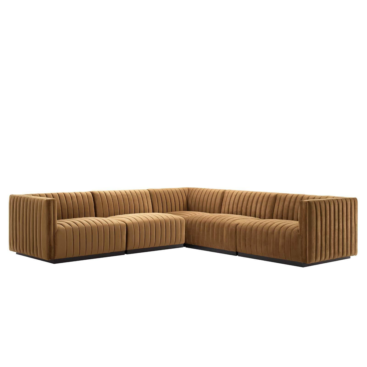 Modway Furniture Modern Conjure Channel Tufted Performance Velvet 5-Piece Sectional - EEI-5772