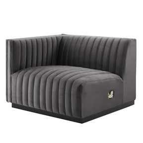 Modway Furniture Modern Conjure Channel Tufted Performance Velvet 6-Piece Sectional - EEI-5773