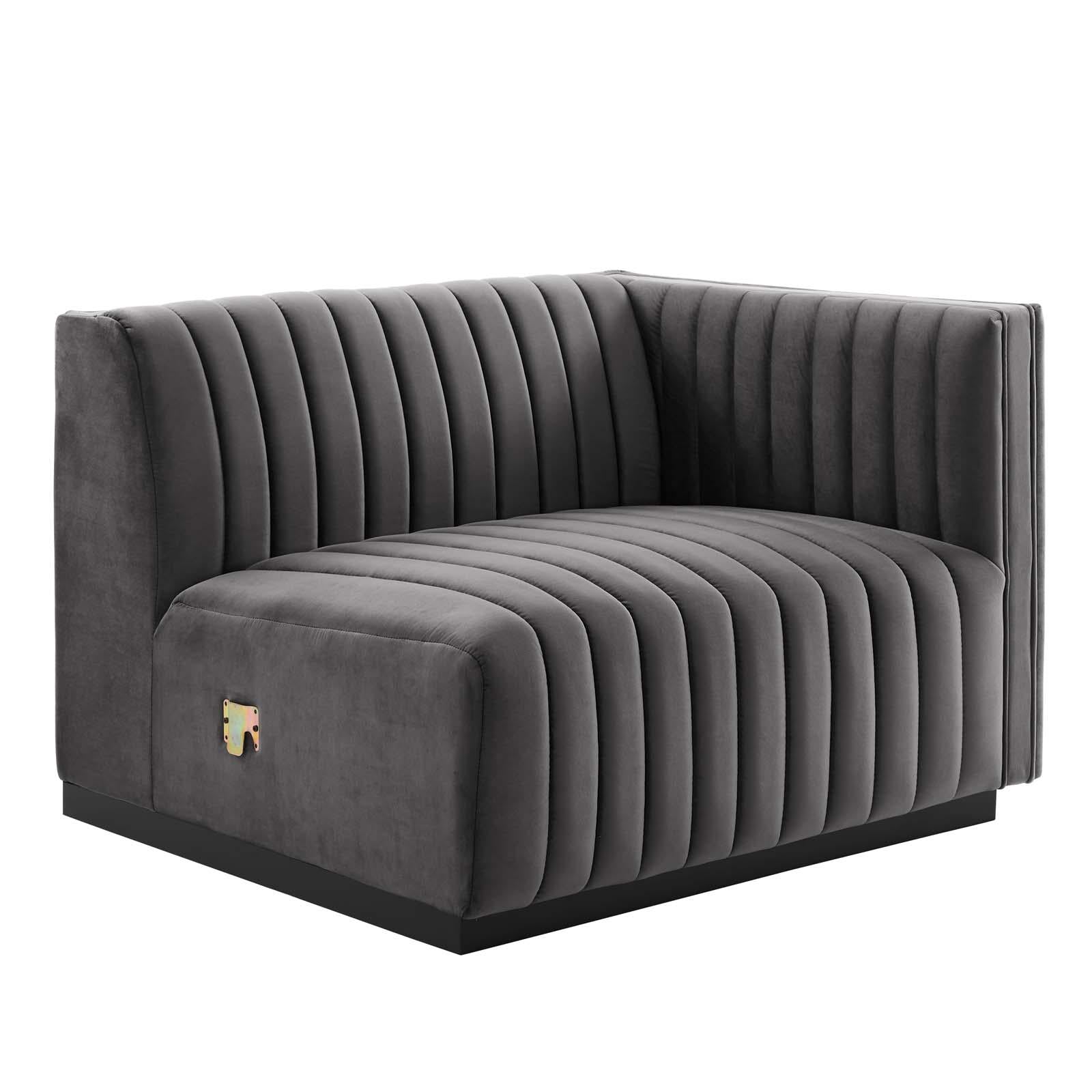 Modway Furniture Modern Conjure Channel Tufted Performance Velvet 5-Piece Sectional - EEI-5774