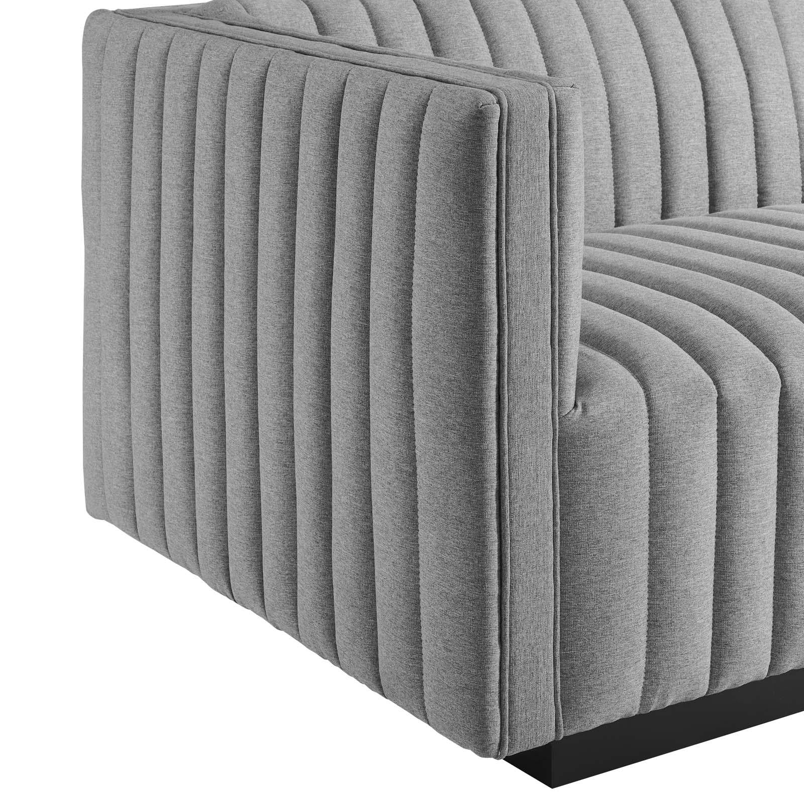 Modway Furniture Modern Conjure Channel Tufted Upholstered Fabric 4-Piece L-Shaped Sectional - EEI-5791