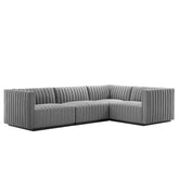 Modway Furniture Modern Conjure Channel Tufted Upholstered Fabric 4-Piece L-Shaped Sectional - EEI-5792
