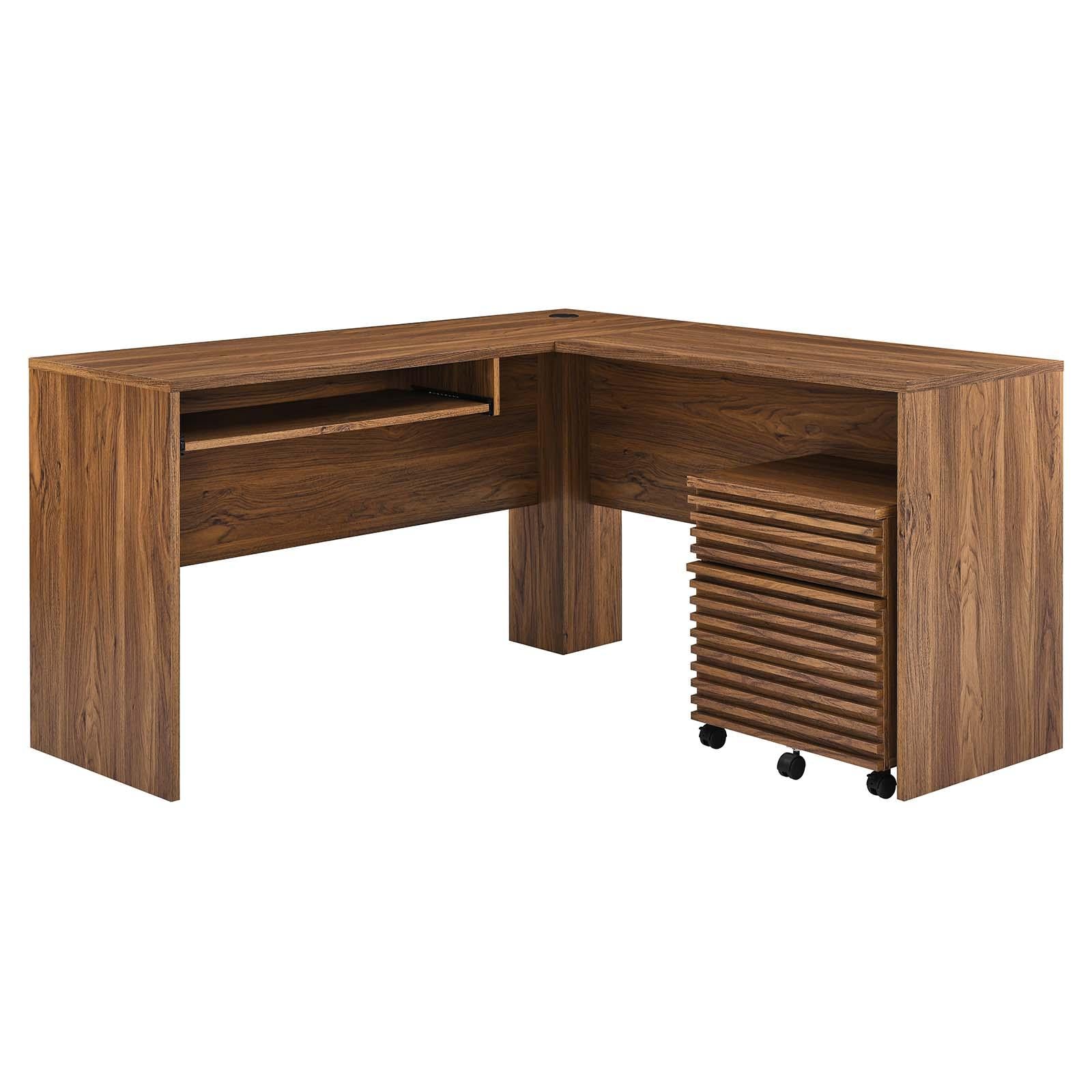 Modway Furniture Modern Render Wood Desk and File Cabinet Set - EEI-5821