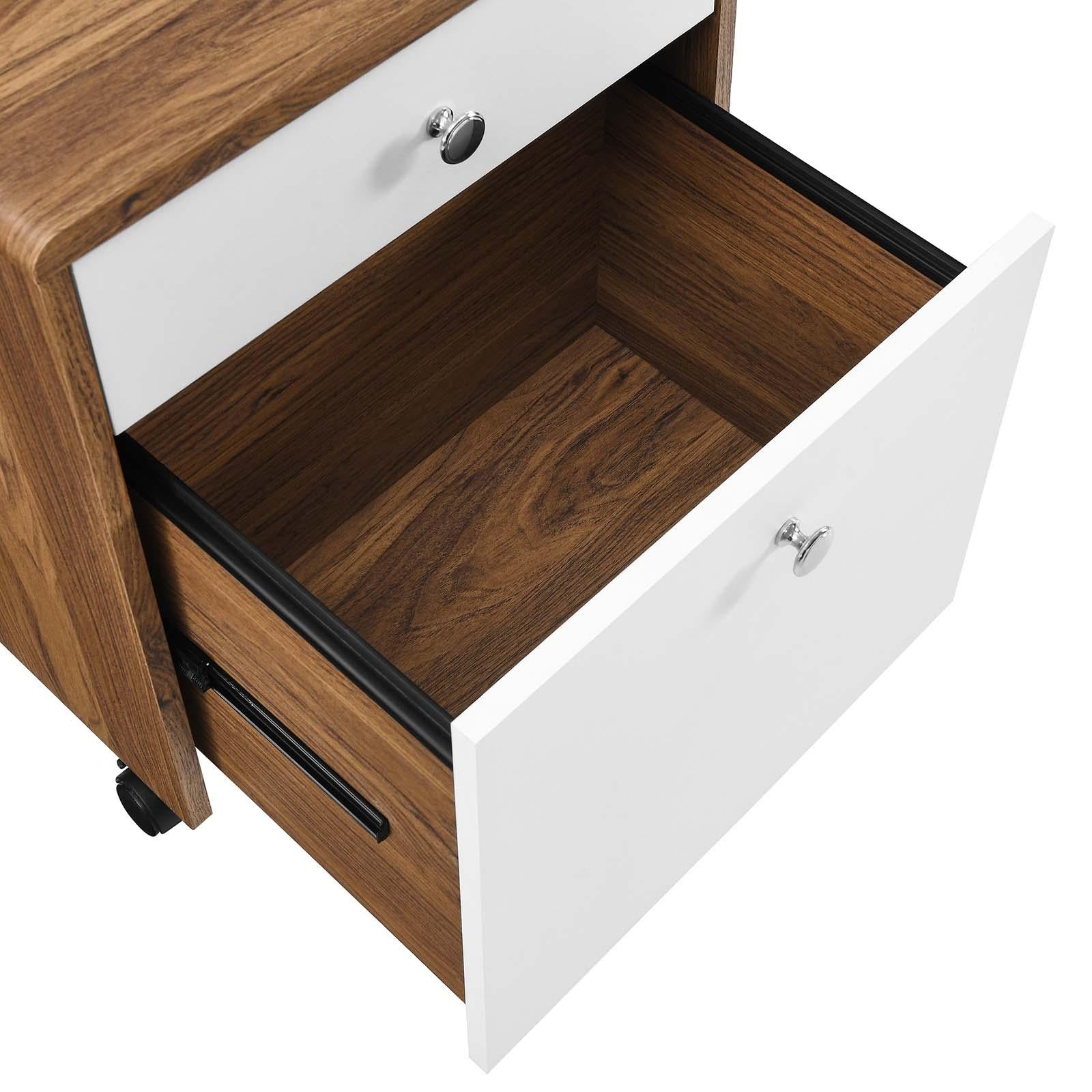 Modway Furniture Modern Transmit Wood Desk and File Cabinet Set - EEI-5822