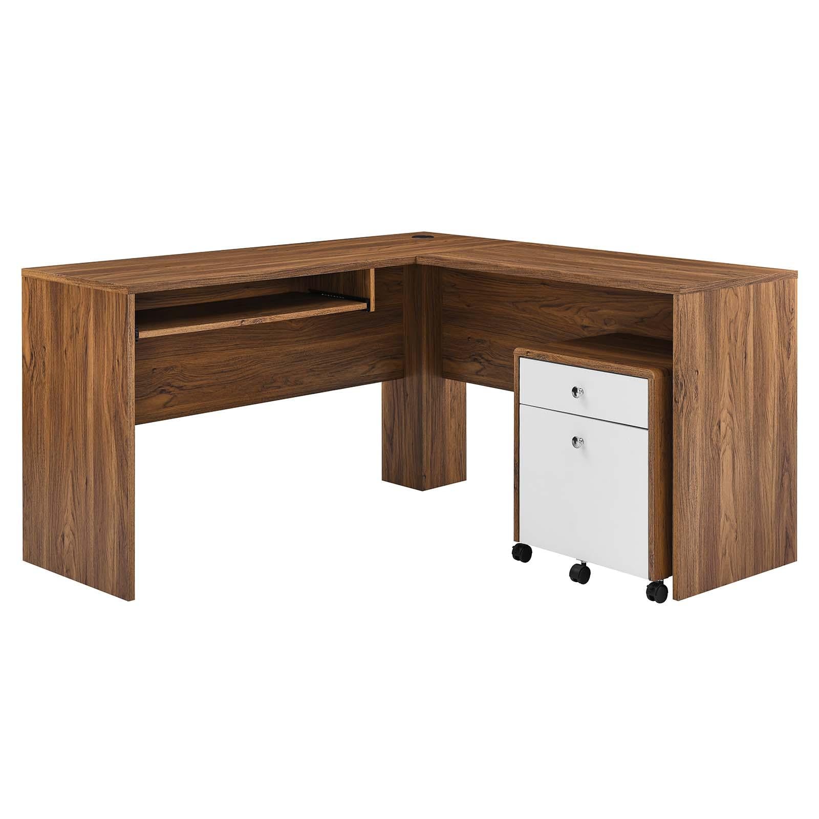 Modway Furniture Modern Transmit Wood Desk and File Cabinet Set - EEI-5822