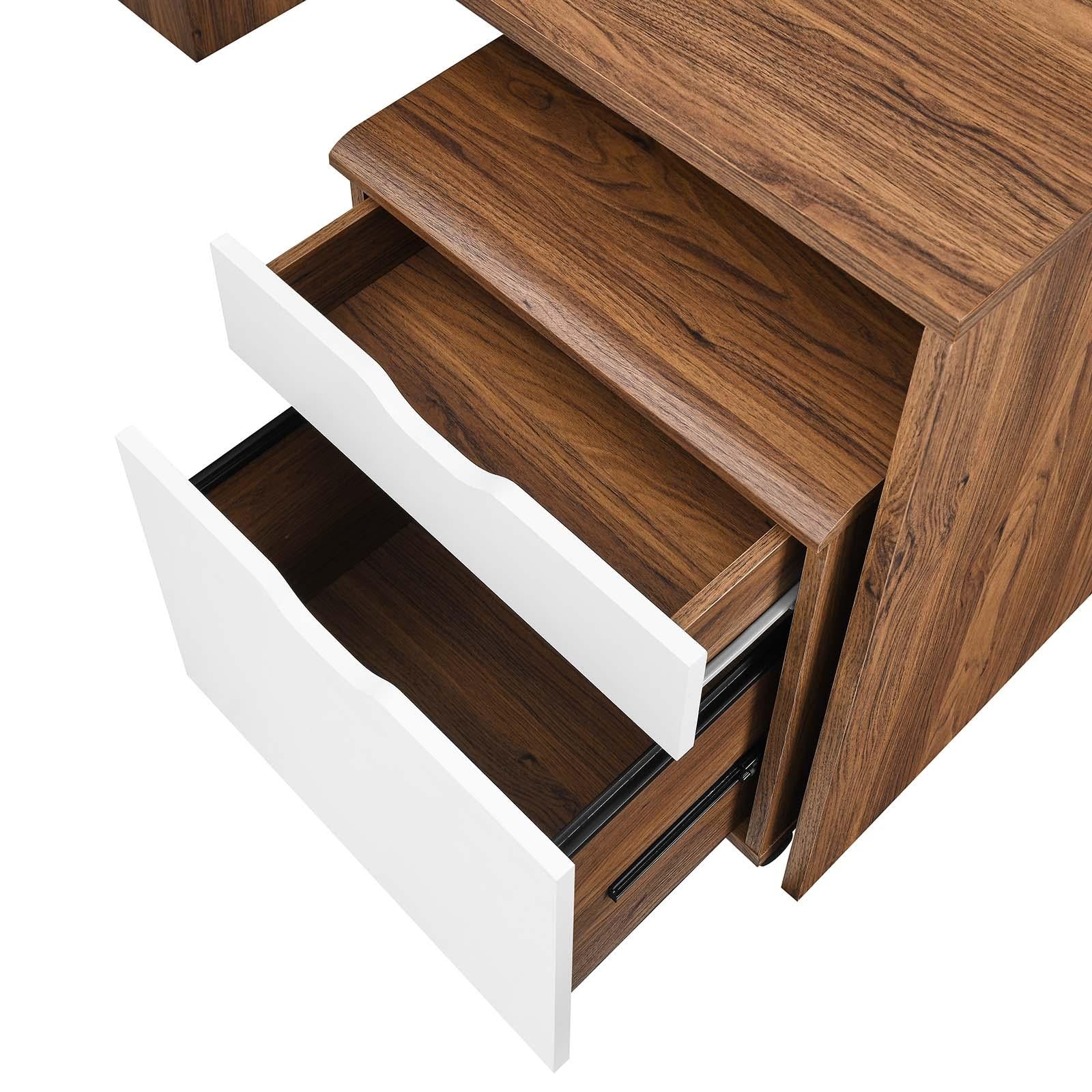 Modway Furniture Modern Envision Wood Desk and File Cabinet Set - EEI-5823