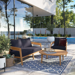 Modway Furniture Modern Brisbane 3-Piece Teak Wood Outdoor Patio Outdoor Patio Set - EEI-5834