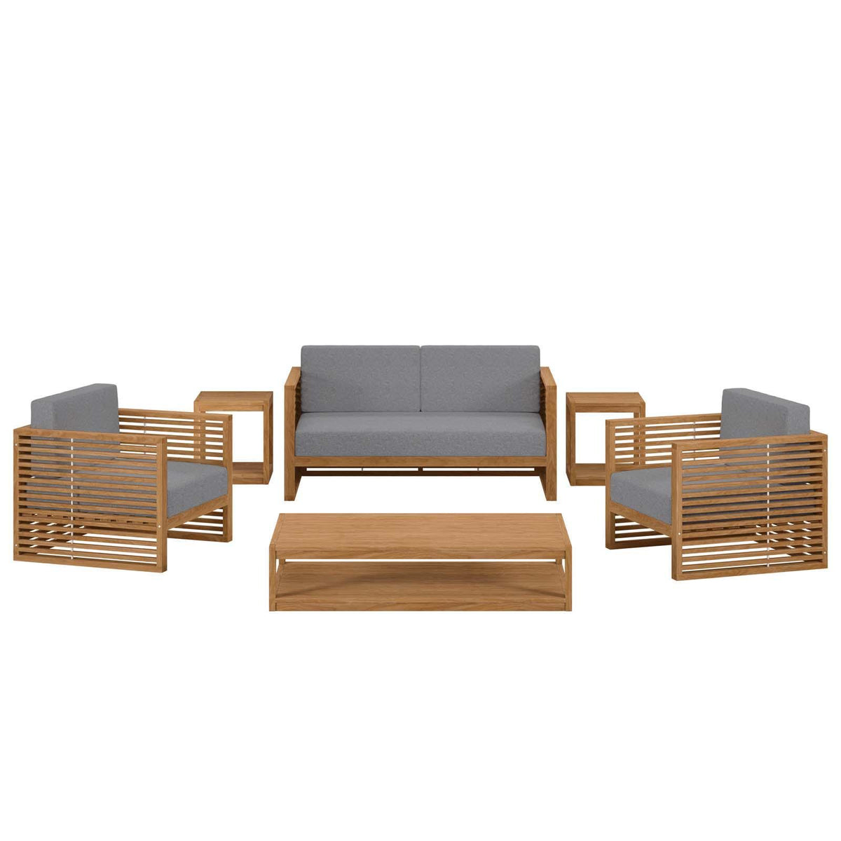 Modway Furniture Modern Carlsbad 6-Piece Teak Wood Outdoor Patio Outdoor Patio Set - EEI-5836