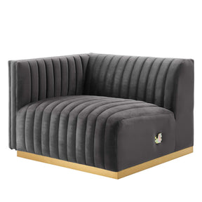 Modway Furniture Modern Conjure Channel Tufted Performance Velvet 4-Piece Sectional - EEI-5847