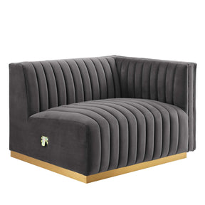Modway Furniture Modern Conjure Channel Tufted Performance Velvet 4-Piece Sectional - EEI-5848