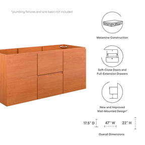Modway Furniture Modern Scenic 48" Single Wall-Mount Bathroom Vanity Cabinet - EEI-5882