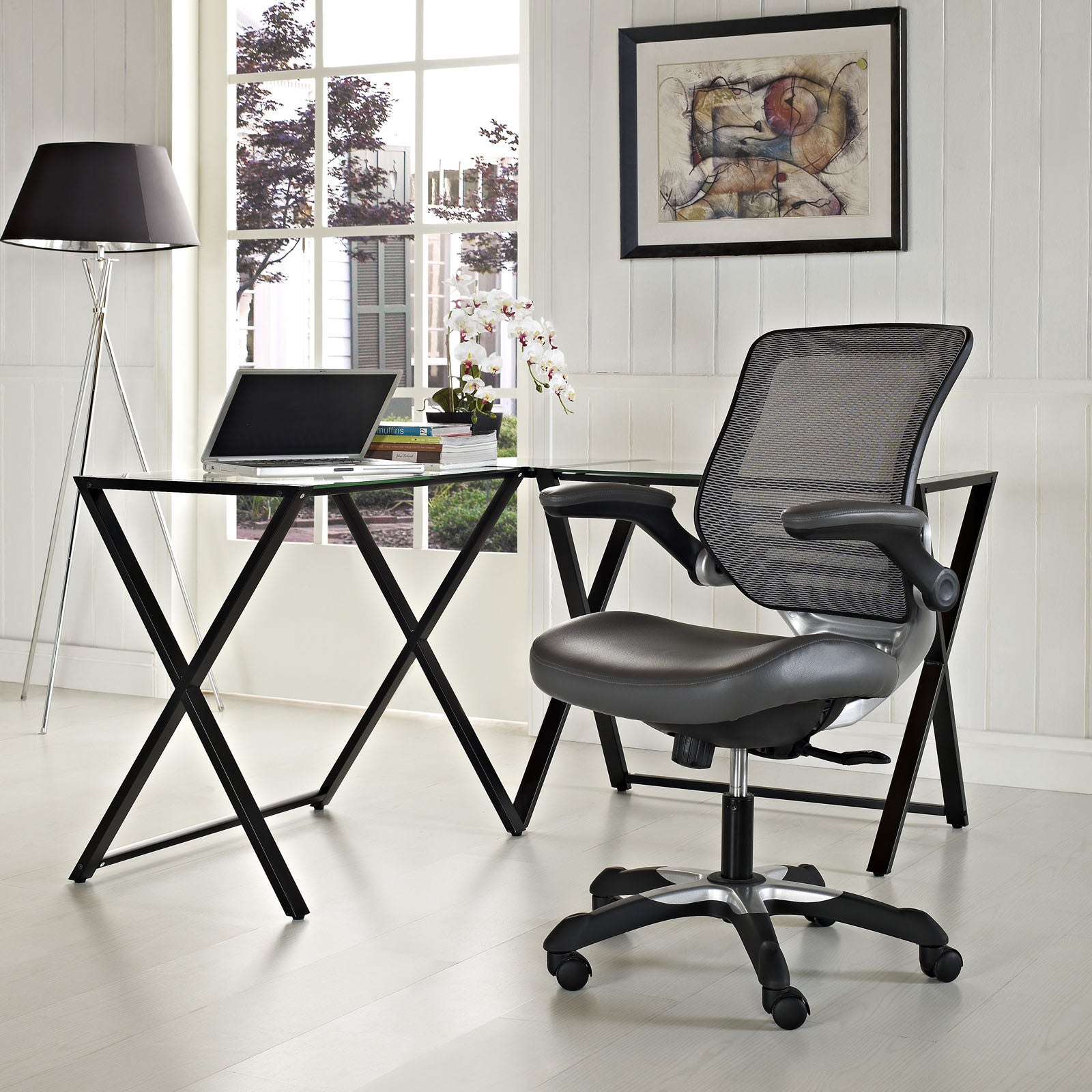 Modway Modern Edge Vinyl Adjustable Computer Office Chair EEI-595-Minimal & Modern
