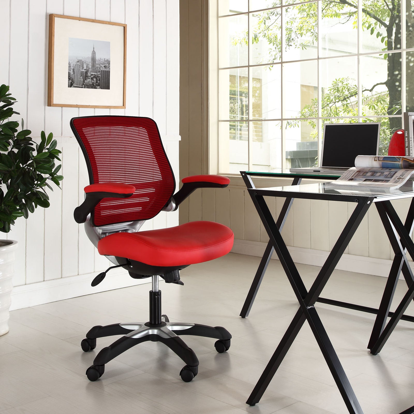 Modway Modern Edge Vinyl Adjustable Computer Office Chair EEI-595-Minimal & Modern