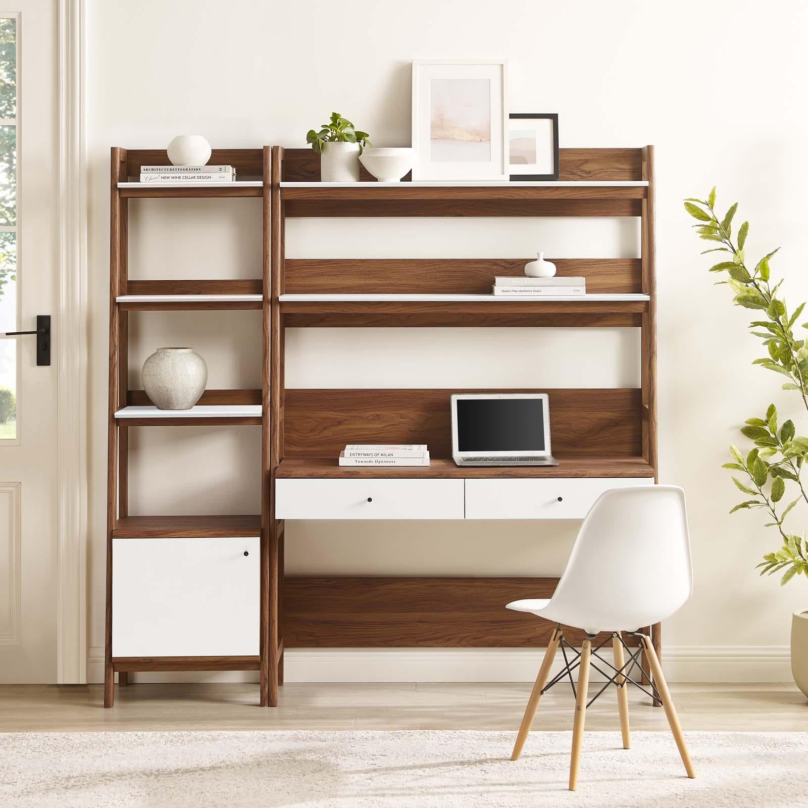 Modway Furniture Modern Bixby 2-Piece Wood Office Desk and Bookshelf - EEI-6111