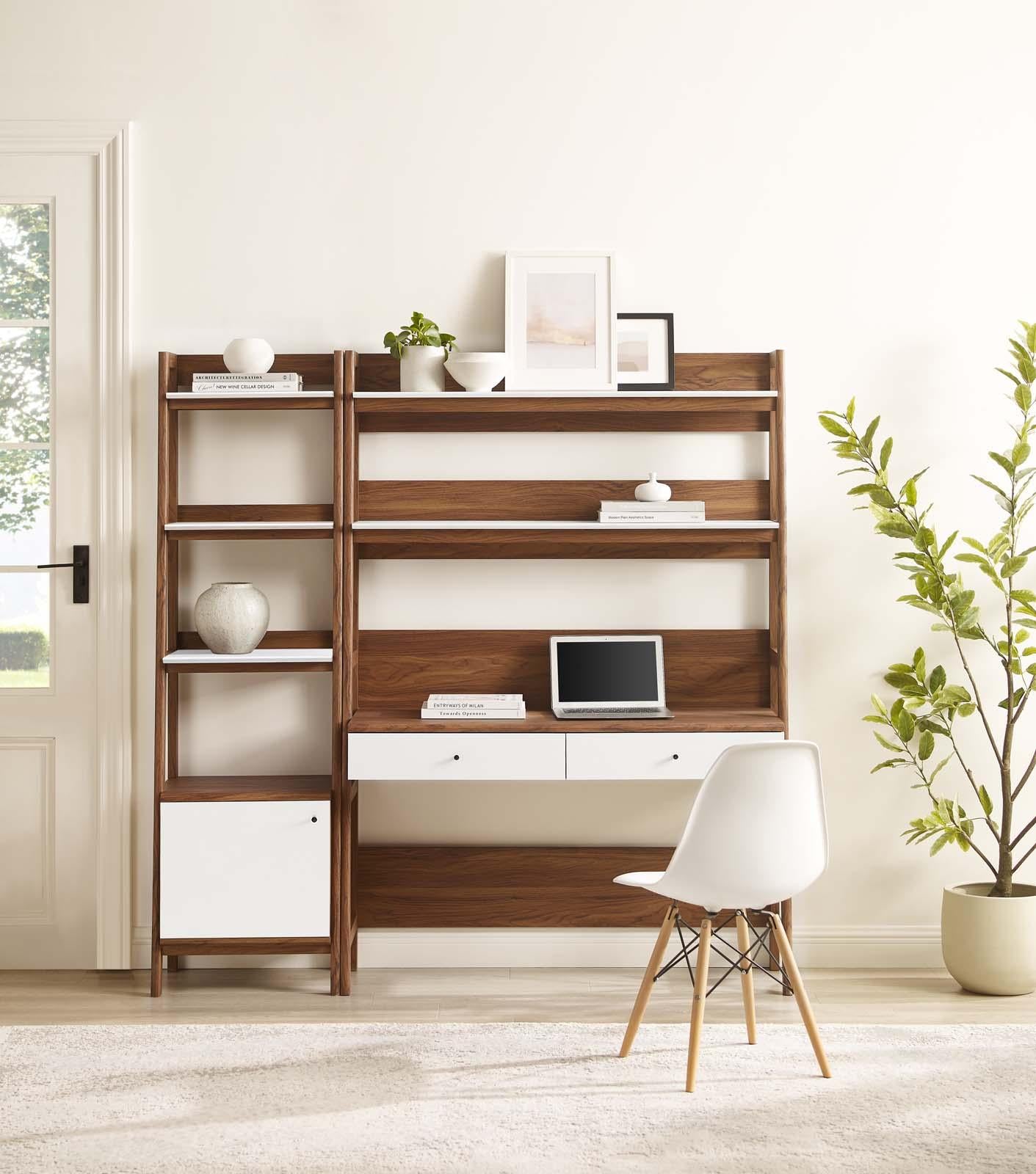 Modway Furniture Modern Bixby 2-Piece Wood Office Desk and Bookshelf - EEI-6111