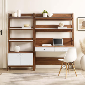 Modway Furniture Modern Bixby 2-Piece Wood Office Desk and Bookshelf - EEI-6112