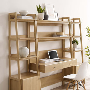 Modway Furniture Modern Bixby 3-Piece Wood Office Desk and Bookshelf - EEI-6114