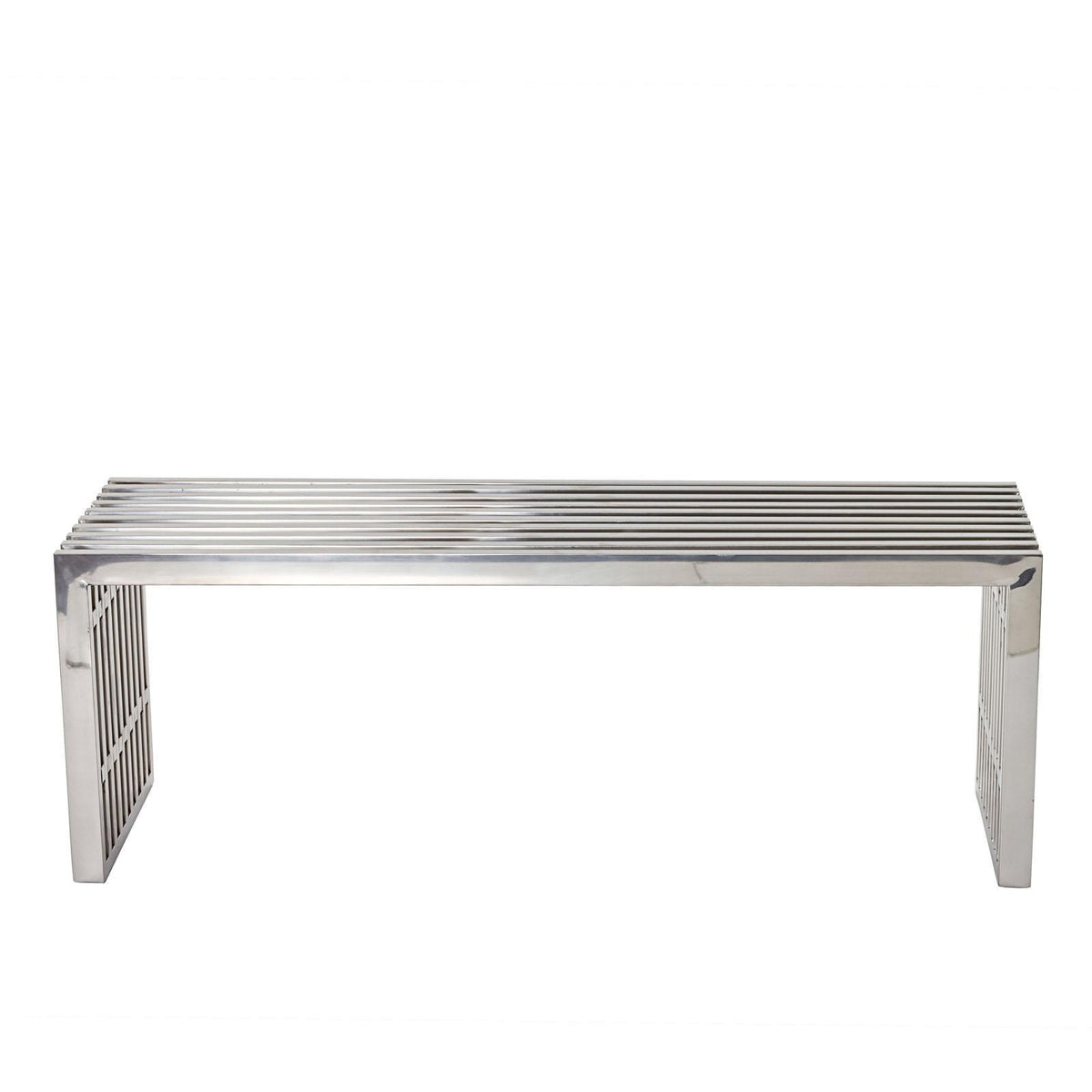 Modway Furniture Modern Gridiron Medium Stainless Steel Bench - EEI-625