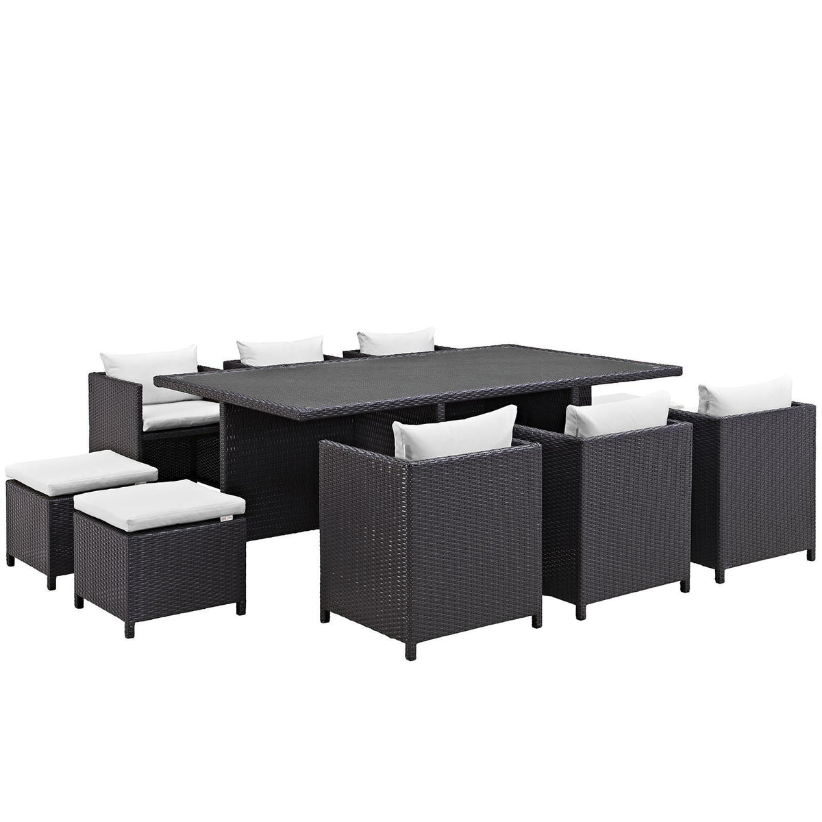 Modway Furniture Modern Reversal 11 Piece Outdoor Patio Dining Set - EEI-644