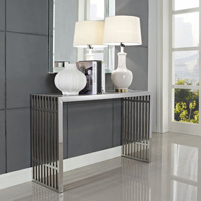 Modway Furniture Modern Gridiron Console Table in Silver EEI-779-SLV-Minimal & Modern
