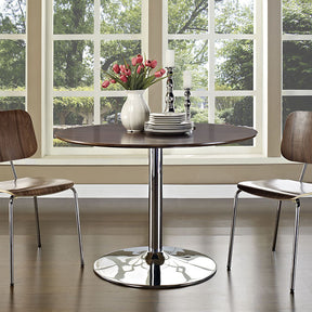 Modway Furniture Modern Rostrum Wood Top Dining Table in Walnut EEI-784-Minimal & Modern