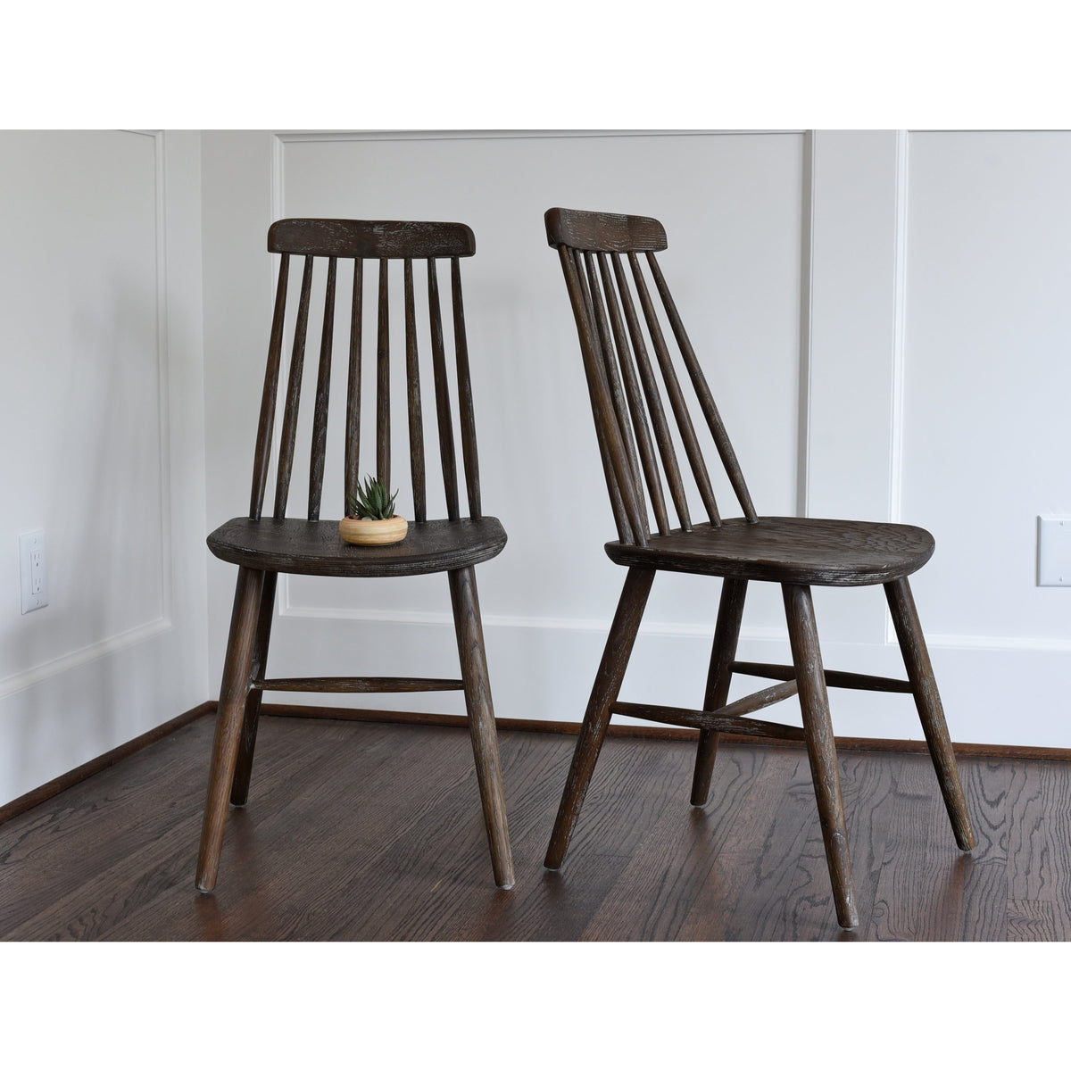 Edloe Finch Boxwood Farmhouse Dining Chairs, Set of 2