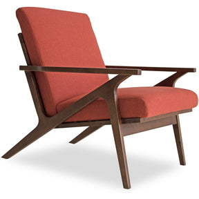 Edloe Finch Adalyn Mid-Century Modern Accent Chair in Red Orange