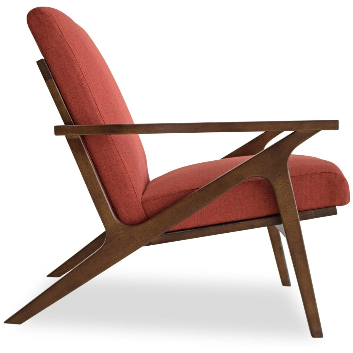 Edloe Finch Adalyn Mid-Century Modern Accent Chair in Red Orange