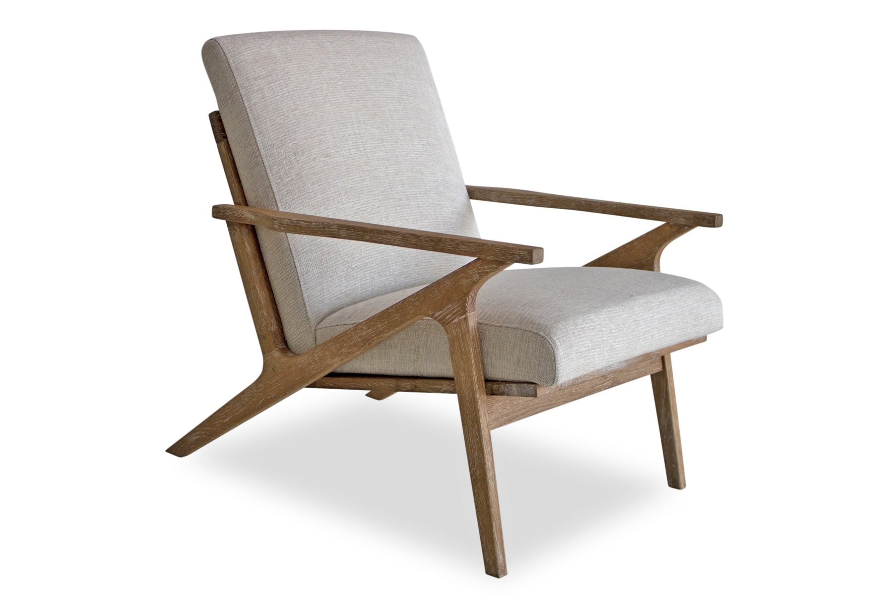 Edloe Finch Adalyn Mid-Century Modern Accent Chair in White Linen - EF-Z2-LC005W