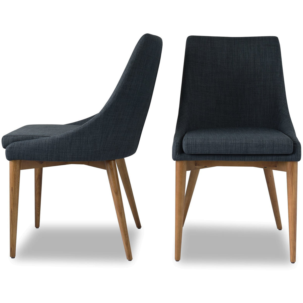 Edloe Finch Jessica Contemporary Dining Chair in Dark Grey, Set of 2