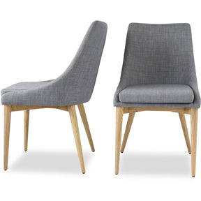 Edloe Finch Jessica Contemporary Dining Chair in Light Grey, Set of 2