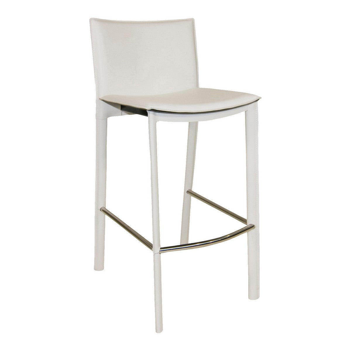 Moe's Home Collection Panca Counter Stool 26" White - EH-1034-18 - Moe's Home Collection - Counter Stools - Minimal And Modern - 1