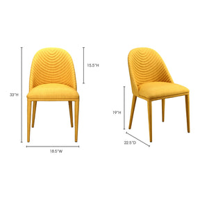 Moe's Home Collection Libby Dining Chair Yellow-Set of Two - EH-1100-09