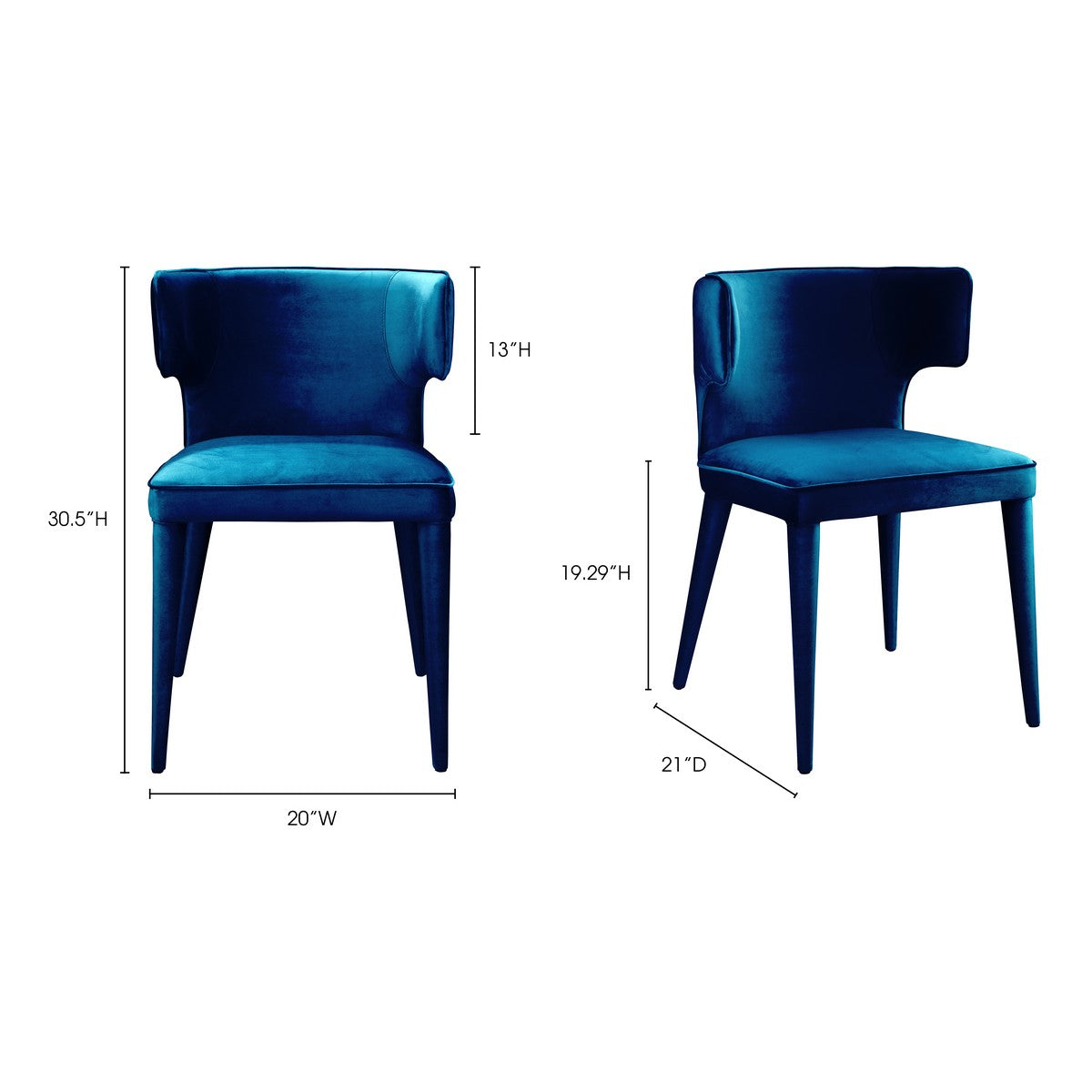 Moe's Home Collection Jennaya Dining Chair Teal - EH-1103-36