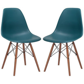 Edgemod Modern Vortex Side Chair Walnut Base (Set of 4)-Minimal & Modern