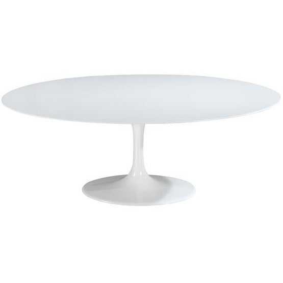 Edgemod Modern Daisy 78" Oval Fiberglass Dining Table in White-Minimal & Modern
