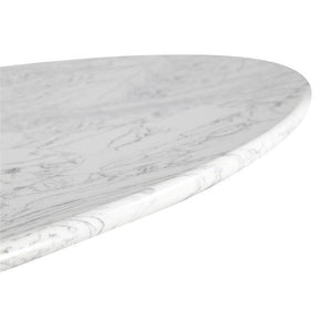 Edgemod Modern Daisy 60" Oval Artificial Marble Dining Table in White-Minimal & Modern