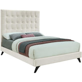 Meridian Furniture Elly Cream Velvet Queen BedMeridian Furniture - Queen Bed - Minimal And Modern - 1