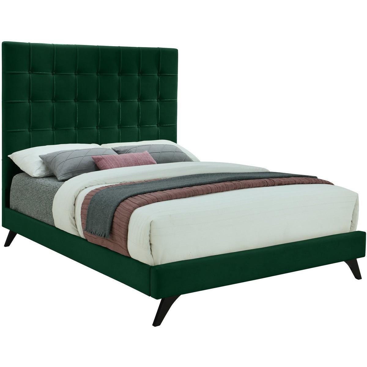 Meridian Furniture Elly Green Velvet King BedMeridian Furniture - King Bed - Minimal And Modern - 1