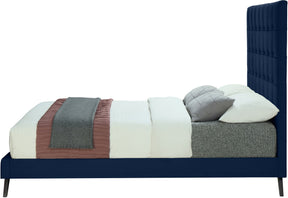 Meridian Furniture Elly Navy Velvet Full Bed