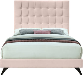 Meridian Furniture Elly Pink Velvet Full Bed