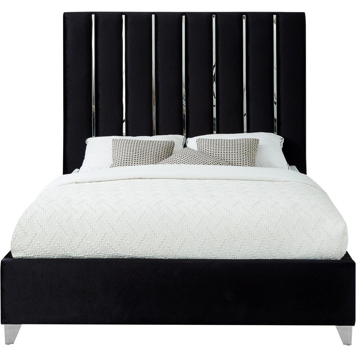 Meridian Furniture Enzo Black Velvet King BedMeridian Furniture - King Bed - Minimal And Modern - 1