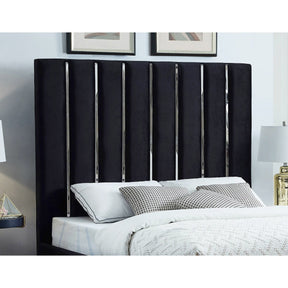 Meridian Furniture Enzo Black Velvet King Bed-Minimal & Modern